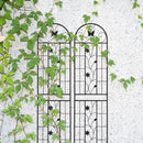 2 Pack Metal Garden Trellis 86.7' x 19.7' Rustproof Trellis for Climbing Plants Outdoor Flower Support Black