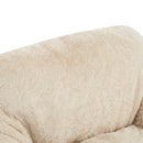 Auch Indoor Armchair Style Bean Bag with Beige Faux-Fur and Adaptive Foam, 40 x 38 x 25.5 inches