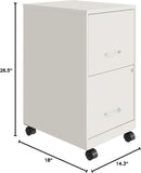 LYS SOHO White Mobile File Cabinet With Locking Two Drawers