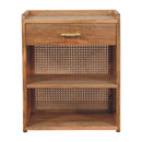 Larissa - T Bar Open Bedside Table - Oak