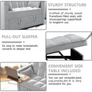 Sofa Bed With Hidden Table Velvet Fabric For Small Spaces