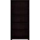 Tall Five Shelf Bookcase Espresso Oak For Living Room