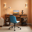 Vintage Writing Desk With Three Fabric Drawers For Office