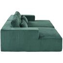 U_Style Corduroy Double Sofa Bed with 2 Pillows, Perfect for Living Rooms, Apartments, Offices