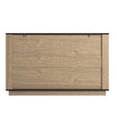 Modern 6-Drawer Natural Wood MDF Cabinet with Metal Rounded Corners and Exquisite Handles – Multi-Functional Storage