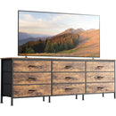 Rustic Brown 9 Drawer Dresser With TV Stand Media Console