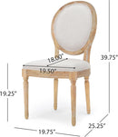 Phinnaeus Beige Polyester Fabric Dining Chairs Set Of 2