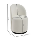 Set Of 1 Upholstered Kitchen & Dining Room Barrel Chair, Mid Century Modern Round Velvet Dining Chair, 360 Degree Swivel Comfy Armless Accent Makeup Vanity Side Chair for Bedroom Living Room