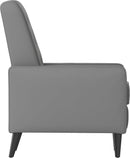 Ezra Pushback Recliner Light Gray LeatherSoft Mid Century Modern