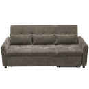 2-in-1 Sofa 82' Three-Seater with Sofa Bed and Reversible Recliner, Dark Grey Chenille