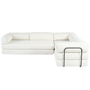 U_Style L-Shaped Modular Sofa Bed in Corduroy Fabric, Ideal for Living Rooms and Apartments