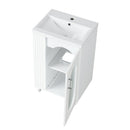 20' Bathroom Vanity with Sink, Bathroom Vanity Cabinet with Two-tier Shelf, Adjustable Shelf, Solid Wood and MDF, White(Old Sku:WF322518AAK)
