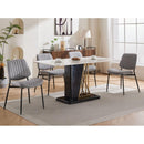 Dining Chairs Set of 2 Modern Retro Linen Chair with Bentwood Back Upholstered Seat Metal Legs Adjustable Foot for Kitchen Dining Room Chairs(Gray Linen)