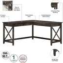 Key West 60W L Shaped Desk With Mobile File Cabinet Bundle