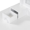 Elegant White Makeup Vanity Desk with Adjustable Mirror and Storage, MDF and Solid Wood Construction, 44.4'