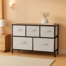 Extra Wide Fabric 5 Drawer Storage Organizer Unit Bronze
