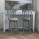 Bar Height Swivel Stool 30 Inch Blue Wire Brush Finish