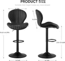 Swivel Bar Stools Set Of 3, Counter Height, Black Finish