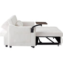 CREAM WHITE VELVET SOFA BED