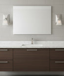 5"W 1-Light LED Bath Vanity Light Fixture Brushed Nickel Finish with Square Shade