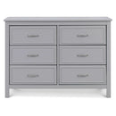 Charlie 6 Drawer Double Dresser Grey For Nursery And Kids Bedroom Storage