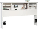 Transitional Engineered Wood Headboard with Adjustable Shelves