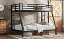 Metal Twin over Full Bunk Bed for Teens and Adults,Space-Saving/Noise Reduced/No Box Spring Needed, Black