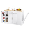 53 inch Large Kitchen Island with Trash Can Storage Cabinet, Islands Table with Drawer  and Adjustable Shelves, Breakfast Bar Cabinet for 13 Gallon Garbage Bin, White & Oak
