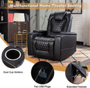 Power Recliner Chair With USB Ports And Cup Holders Black