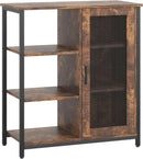 Mini Coffee Bar Cabinet 27.5 Inch Brown Finish Storage Unit