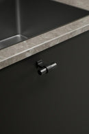 Black and Gun Metal "Bond" T-Bar Dual Finish Knob and Pulls