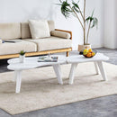 Modern minimalist wood color table top. Solid wood legs, cloud shape to give you a new experience, computer desk. The game table. Suitable for dining and living rooms.
