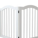 27.6' Height Tall Freestanding Pet Gate, 4 Panels Foldable Dog Gate, Solid Wood Folding Safety Fence Wooden Dog Gate with 2 pcs Support Feet Ideal for Stairs, Doorways, Halls, Kitchens, Heavy Duty Gat