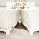 Elegant Four-Seater Sofa with Movable Ottoman in White Chenille Fabric and Ergonomic Design