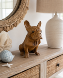 Hand Carved French BullDog sitting (Small)