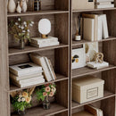 6 Tier Open Bookcase Gray Freestanding For Bedroom Space