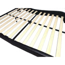Faux Leather Upholstered Platform Bed Frame with led lighting, Bluetooth connection to play music control, Backrest vibration massage, Curve Design, Wood Slat Support, Exhibited Speakers,King Size