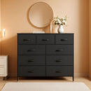 Fabric Storage Tower 9 Drawer Unit Charcoal Black Bedroom