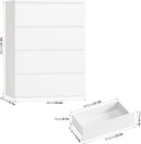 White Four Drawer Dresser Ultra Minimalist Cabinet