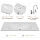 36' Bathroom Vanity with Sink Combo, One Cabinet and Three Drawers, Solid Wood and MDF Board, Black (Old Sku:SY999505AAB)