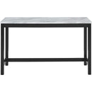 Blue Velvet Bar Table Set With 3 Stools Faux Marble Top