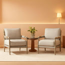 Linen Spindle Accent Chairs Set Of 2 Cushioned Armrests