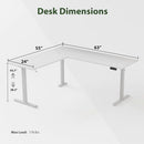 Electric L Shaped Standing Desk 63X55 White Sit Stand