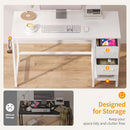 47 Inch White Ergonomic Executive Desk With Drawers