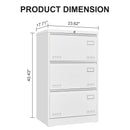 Filing Cabinet Lateral File Cabinet 3 Drawer, Locking Metal File Cabinets Three Drawer, Office Filing Cabinet With Lock Drawers For Home Office