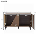 Furniture Style 2 in 1 Mid-century Modern Walnut Cabinet Side Table Design With Spring-loaded door Storage