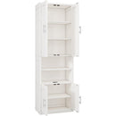 Queen Size Murphy Bed with 2 Side Cabinet Storage Shelves, 68-inch Cabinet Bed Folding Wall Bed with Desk Combo Perfect for Guest Room, Study, Office,White(old sku:BS7013008104C)
