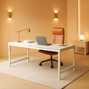 70 Inch White Executive Desk For Home Office Workspace