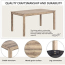 6-Piece Dining Table Set, Wooden Dining Table Set for 6, Kitchen Dining Table Set with 4 Upholstered Chairs and a Bench for Kitchen, Dining Room (Brown)