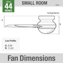 44-Inch LED Low-Profile Ceiling Fan With Remote Control